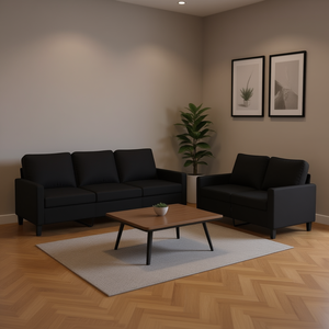 Black <b>Sofa</b> <b>Set</b> Polyester Modern Living Room Furniture Modular Design - Product Image 2