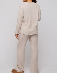 Pyjama de maternité pour allaitement, vêtements de nuit confortables, vêtements décontractés pour la maison, vêtements pour femmes enceintes, ensemble de pyjama en tricot côtelé doux à manches longues - Product Image 4