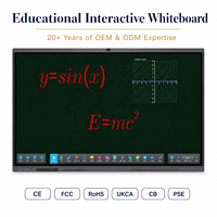 Papan Tulis Interaktif Edukasi 55/65/75/86 Inci Ultra HD 4K LED Smart Flat Panel Layar Tampilan Pengajaran Sekolah 50-Touch