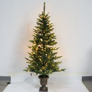 Sapins <span class=keywords><strong>de</strong></span> Noël LED bicolores avec <span class=keywords><strong>pot</strong></span> d'ange <span class=keywords><strong>en</strong></span> matériau PE et base autoportante pour décorations festives - Product Image 3