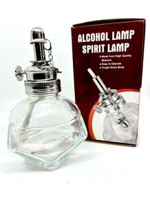 Lámpara de Alcohol de Vidrio, Botella Vacía con Tapa Metálica como Mecanismo de Mecha para Ajustar el Tamaño de la Llama en Mecha Ajustable o Fija - Product Image 2