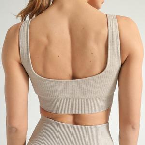 Ropa Deportiva de secado rápido de talla grande ropa deportiva ajustada para <span class=keywords><strong>Yoga</strong></span> Fitness Top sin costuras Sexy para mujer - Product Image 4