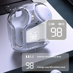 Écouteurs stéréo sans fil colorés BT V5.3, <span class=keywords><strong>casque</strong></span> mains libres en silicone avec affichage numérique de la capacité de la batterie, oreille étanche IPX5 - Product Image 3