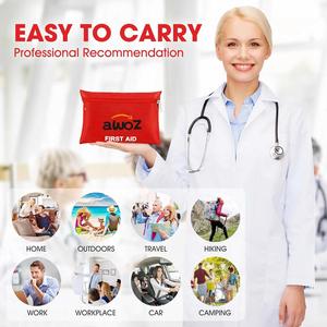 Bolsa de Emergencia Roja Reciclada con Cierre, de Alta Calidad, para Almacenamiento de Productos de Primeros Auxilios, para Viajes en Auto, Playa y Exteriores - Product Image 5