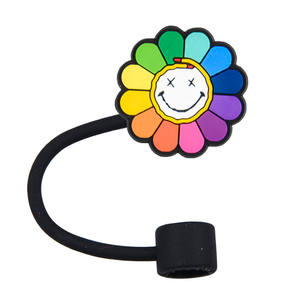 Vendita calda in Silicone paglia di polvere Toppers colorato bicchiere <span class=keywords><strong>tazza</strong></span> di paglia coperture punte per bicchiere tazze accessori bowknot paglia toppers - Product Image 2