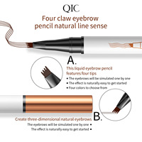 Crayon à sourcils ultra-fin à quatre pointes, longue tenue, imperméable, résistant à la transpiration, anti-bavures, liquide, 1g, maquillage naturel, cosmétique