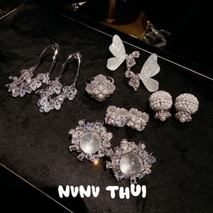 Boucles d'oreilles vintage tournesol en laiton plaqué or, bijoux en zircon, cristal Stardome, goutte d'âme, couronne, ensemble pour <span class=keywords><strong>femme</strong></span> - Product Image 3