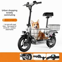 Vélo électrique avec batterie au lithium 48V, moteur sans balais 500W, modèle portable pour enfants, courses, autonomie de 45 km, charge maximale de 150 kg