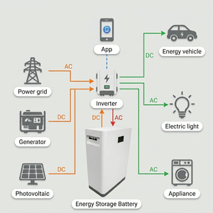 แบตเตอรี่เก็บพลังงานภายในบ้าน LiFePO4 51.2V 5kWh 10kWh 15kWh แบบติดผนัง พร้อมจอ LCD ในตัว ระบบจัดการแบตเตอรี่ (BMS) รองรับ OEM แบรนด์ส่วนตัว แบตเตอรี่ 15kwh ยุโรป - Product Image 1