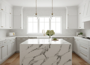 Encimera de Cuarzo Jade Diano Gold de Vietnam, Gran Losa de 20 mm, Moderna y Ecológica, para Hotel, Baño, Cocina, Modelo 3D - Product Image 2