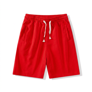 Shorts de sport décontractés pour hommes, personnalisables avec logo, 100 % coton, séchage rapide, taille élastique avec cordon de serrage, pour l'été, la gym et le streetwear - Product Image 2