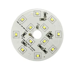 Panneau lumineux rond en aluminium 12V 12W 2835 SMD Chip 7000K White Emitting Color RGB LED Module Lighting