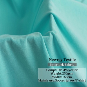 Tissu interlock 100% polyester, 250 grammes par mètre carré, tissu tricoté lisse pour chemise - Product Image 3