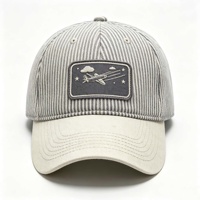Casquette de baseball unisexe rétro à rayures, broderie vintage, visière incurvée, coton doux délavé, 6 panneaux, protection solaire