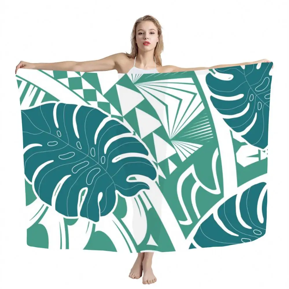 Impresión bajo demanda Tribla Polinesia Hibiscus Flowers Sarong Beach Traje de baño Cover Up Wrap Samoa Sarongs Beachwear Pareo