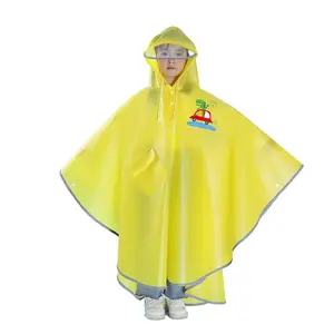 Waterproof Poncho Kids Raincoat Rain Cape for Children Portable and Reusable with Customized Logo TPU EVA material