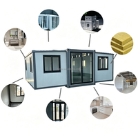 Maison conteneur en acier préfabriquée de luxe, moderne et économique, extensible, 20FT/30FT/40FT, avec salle de bain et cuisine, pour villa
