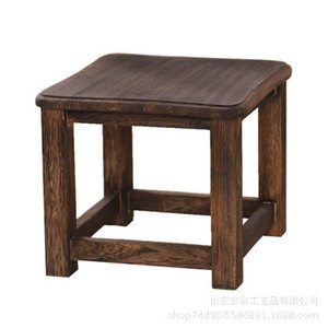 Juego de taburetes retro de madera maciza, muebles cuadrados duraderos para sala de estar de 28cm para adultos y niños, estilo nórdico - Product Image 4