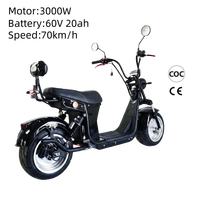 Scooter électrique Citycoco HR9 3000W 60V 20Ah à deux roues, moteur sans balais, écran NFC, pneus larges en aluminium de 10 pouces, étanche, capacité de charge 150 kg