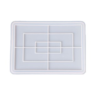 Cetakan Resin Silikon DIY untuk Baki Penyimpanan Meja Persegi Panjang, Cetakan Silikon Cermin - Product Image 1