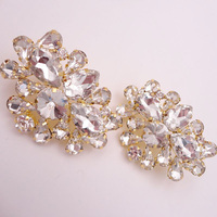Clips de chaussures en strass de cristal en gros, boucles de chaussures détachables faciles à clipser en forme de fleur pour femmes, pour mariages, sandales à talons hauts