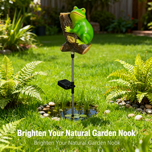 Lampes solaires LED de jardin en forme de grenouille simulée pour l'extérieur, avec capteur vocal, décoration de chemin de jardin, lampes solaires de jardin - Product Image 4