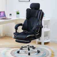 Chaise de bureau exécutive ergonomique moderne et réglable en cuir souple avec fonctions inclinables et pivotantes pour la maison et la salle de sport (vente en gros)