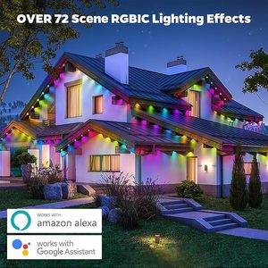 Lampu <span class=keywords><strong>String</strong></span> piksel <span class=keywords><strong>LED</strong></span> pintar 24V RGB, lampu liburan luar ruangan tahan air dan dekoratif sumber permanen peringkat IP68 - Product Image 5