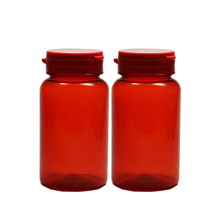Plastic Medicine Bottle Pet Medicine Container Plastic Red Pharmaceutical Pill Bottle For Tablet Capsule