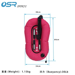 สายรัดไนลอนท่อลูกฟูกรูปไข่สำหรับดำน้ำลึกเทคนิค30lbs <span class=keywords><strong>BCD</strong></span> ปีกโดนัทพร้อมสายรัดช่องแอร์เวย์ LP - Product Image 2