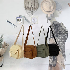 Nueva Mochila Escolar Unisex de Pana con Cremallera, de un Solo Hombro, Ligera, con Forro de Cuero Genuino, para Teléfono Móvil - Product Image 3