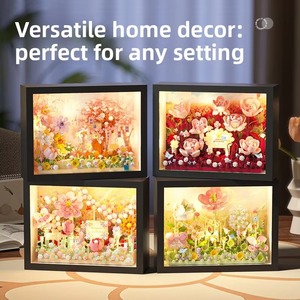 Marco <span class=keywords><strong>de</strong></span> Fotos Sakura con Luz LED 3D, Bloques <span class=keywords><strong>de</strong></span> Construcción, Rompecabezas <span class=keywords><strong>de</strong></span> Plástico Hecho a Mano, Decoración para Oficina, Regalo <span class=keywords><strong>de</strong></span> Cumpleaños, Juguete DIY - Product Image 3