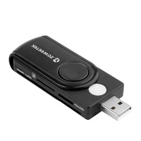Lector/Grabador de Tarjetas Todo en Uno ZOWEETEK SD TF M2 MS ATM IC ID SIM, Compatible con ISO 7816, Certificado por USB CE FCC