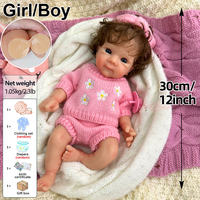 Petite poupée reborn en silicone de 30 cm pour bébés, figurine de 12 pouces, compagnon artificiel pour tout-petits