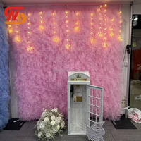 Nouvelle conception élégante de toile de fond en tulle rose personnalisée pour les mariages, les fêtes et les événements