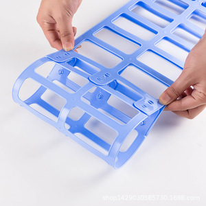 Creative Plastic Double Hook Drying <b>Rack</b> Rectangle Mobile Hanging <b>Clothes</b> <b>Rack</b> Blue Green Pink - Product Image 4