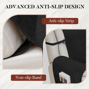 Funda de Repuesto <span class=keywords><strong>para</strong></span> Sofá de Terciopelo Acolchado Negro, Resistente a los Arañazos, Antideslizante, <span class=keywords><strong>para</strong></span> Renovación de <span class=keywords><strong>Sofás</strong></span> Antiguos, Alta Calidad - Product Image 4