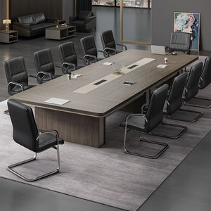 أدراج بتصميم فاخر مخصص ، مكتب من خشب الجوز ، طاولة مؤتمرات علوية بيضاوية - Product Image 1