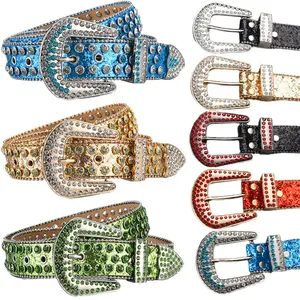 New Style Women Diamond Belts For Jeans With Rhinestone Belt Western Studded Belt