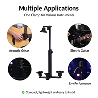Support de microphone télescopique léger Dr.MIC C-1303, accessoire pour guitare et violon, pince de fixation pour enregistrement en direct