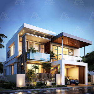 Casa Prefabricada de Diseño Moderno y Lujoso, <span class=keywords><strong>Villa</strong></span> Modular, Instalación Rápida, Estructura de Acero Ligero, <span class=keywords><strong>Villa</strong></span> Prefabricada de 4 Dormitorios - Product Image 2