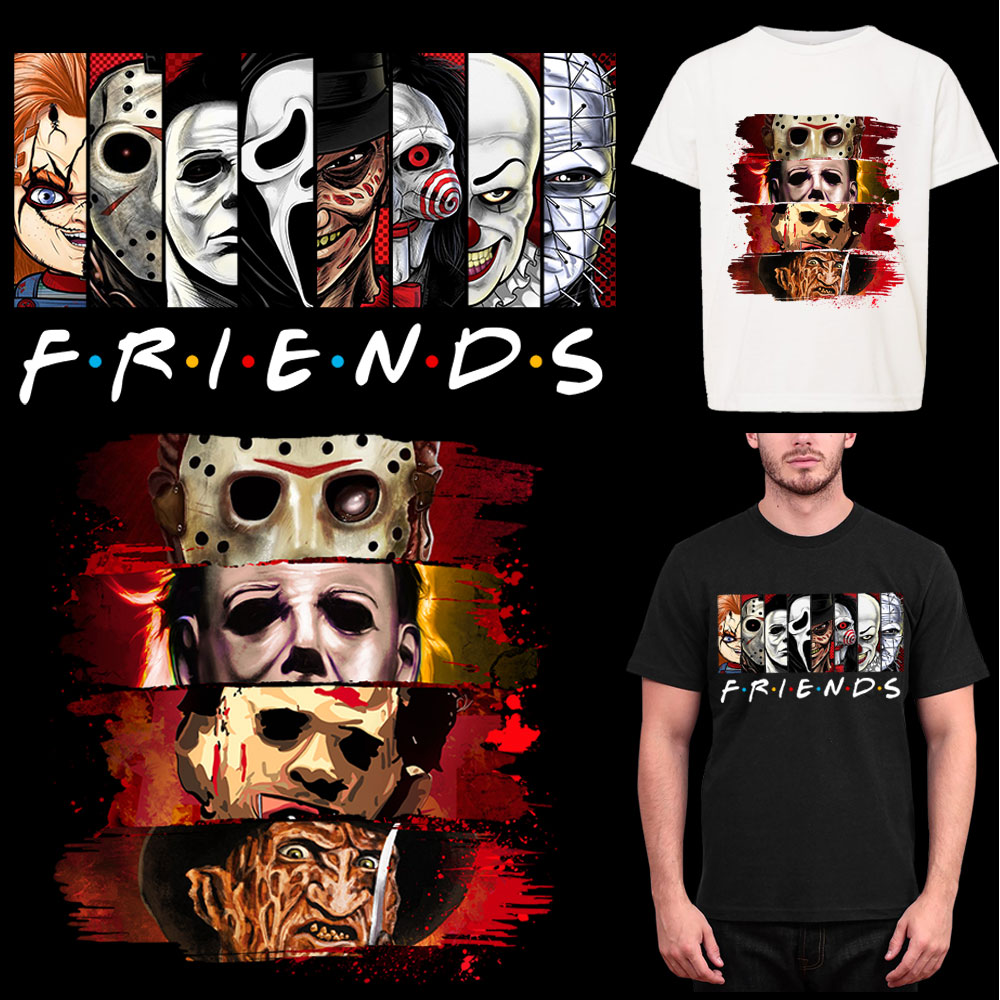 Высокое качество, готовые к нажатию термотрансферы, дизайн на Хэллоуин, термопечать логотипа для футболок