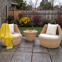 Ensembles de tables en rotin modernes pour jardin, chaises d'extérieur, meubles de jardin, meubles de patio, ensembles de bistrot