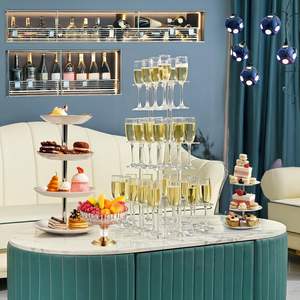 VONVIK <span class=keywords><strong>torre</strong></span> de cristal de champán acrílico transparente, estante de exhibición de cristal de fiesta multicapa - Product Image 2