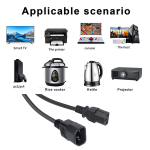 Universal, C13,C14, 3 Prong, Male Female, US Standard, <b>Power</b> Cord, 18AWG, 10A, 125V, For PC, Monitor, Server, <b>Power</b> Supply <b>Cable</b> - Product Image 4