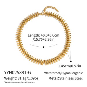 Collana Spessa da Uomo in Acciaio Inossidabile con Catena Geometrica a <span class=keywords><strong>Cuore</strong></span> Intrecciata Fatta a Mano in Stile Bambù - Product Image 6