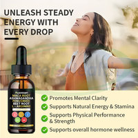 Ausreson OEM 60ml extrait de racine de maca complément santé Ashwagandha fenugrec racine de betterave L-arginine gouttes liquides pour hommes et femmes