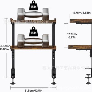 <b>Desktop</b> Wrought Iron <b>Shelf</b> 3 Tier Wall Mounted Office Organizer No Drilling Required - Product Image 4