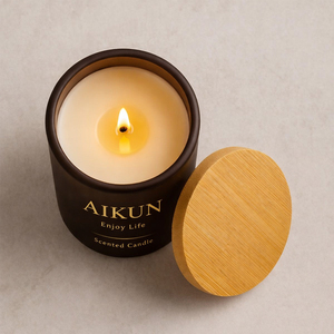 AIKUN Manufacturer Supplier <b>Bulk</b> Custom Natural Soy Wax Glass Scented <b>Candle</b> for Wedding Party Decoration Home Fragrance Gift - Product Image 6