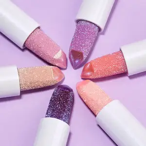 2024 New Custom Natural Vegan Girls Sparkle Lip Balm Shimmering Shiny Glitter Diamond Hydrating Private Label Lipstick